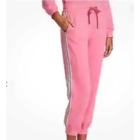 DEREK LAM 10 Crosby Sera Track Flush Pink Silver Stripe Sweatpants TR1111BCT XS